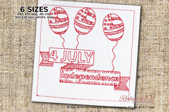 4th July American Balloons Redwork Review