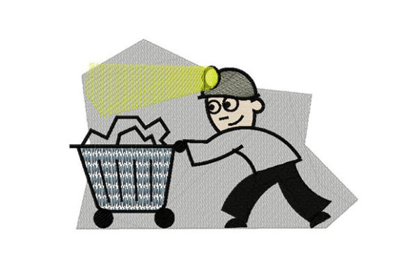 Coal Miner Pushing the Carriage Embroidery Review