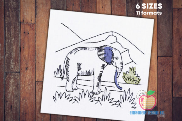 Elephant Standing in Forest Sketch Review