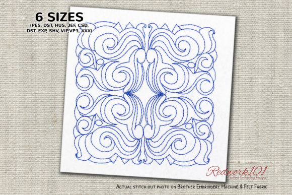 Floral Pattern Tiles Redwork Review