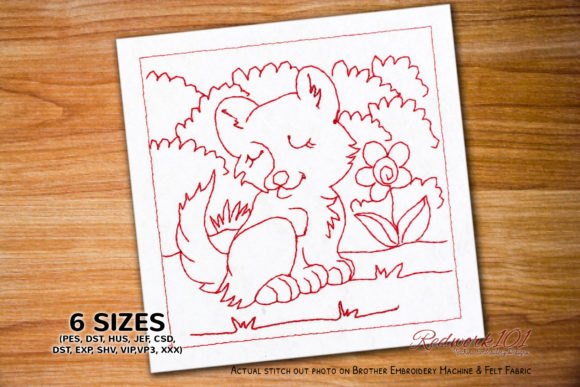 Fluffy Cat Garden Redwork Embroidery Review