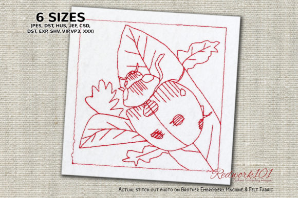Lady Bug on Leaf Embroidery Review