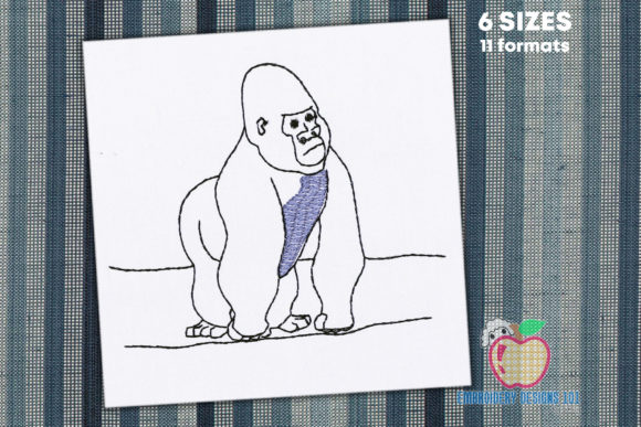 Male Gorilla in Forest Sketch Review for Embroidery Sellers