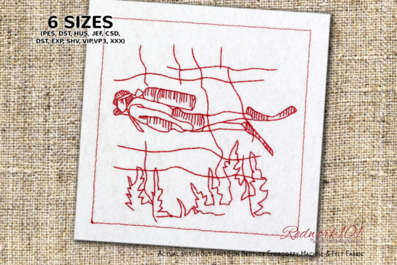 Scuba Diving Redwork Embroidery Review