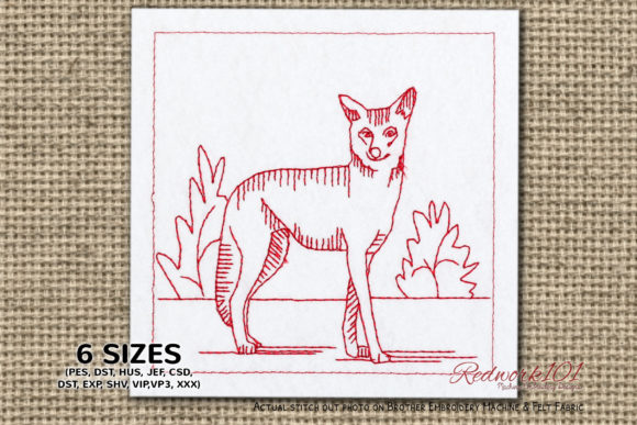 Wild Coyote Redwork Review for Business Embroidery