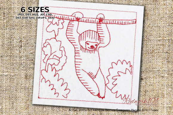 Wild Sloth Embroidery Design Review