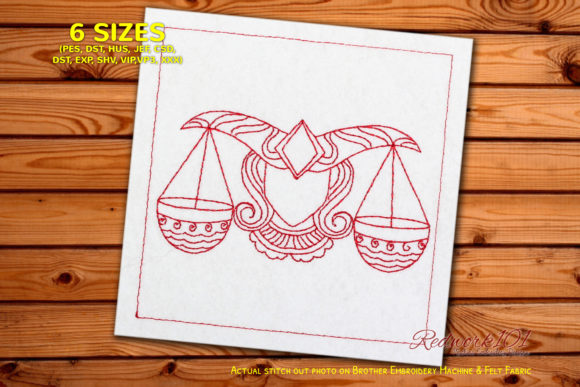 Zendoodle Design on Libra Scale Redwork Review